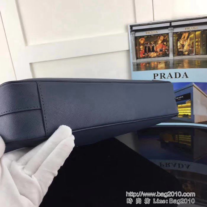 普拉達PRADA原單 全網最新款 原單貨號2VE368-9藍色 PRADA專櫃男士公事包 PHY1574